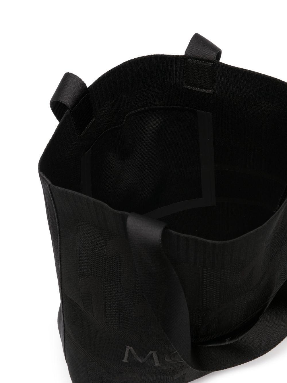 Black Logo Embroidered Knitted Tote Bag Product Image