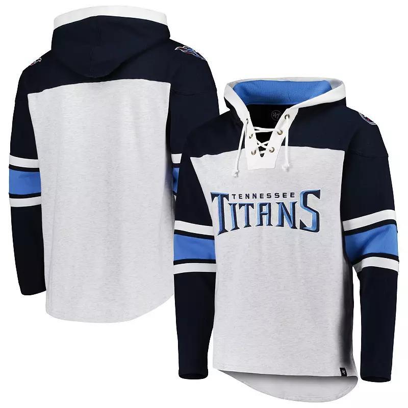 Mens 47 Tennessee Titans Heather Gray Gridiron Lace-Up Pullover Hoodie Product Image