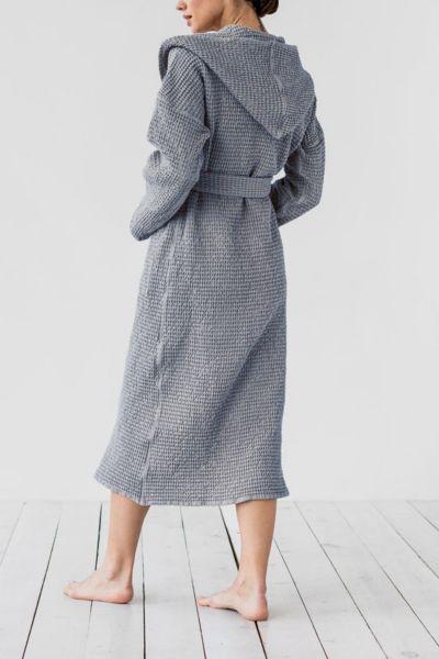 MagicLinen Waffle Hooded Bath Robe Womens at Urban Outfitters Product Image