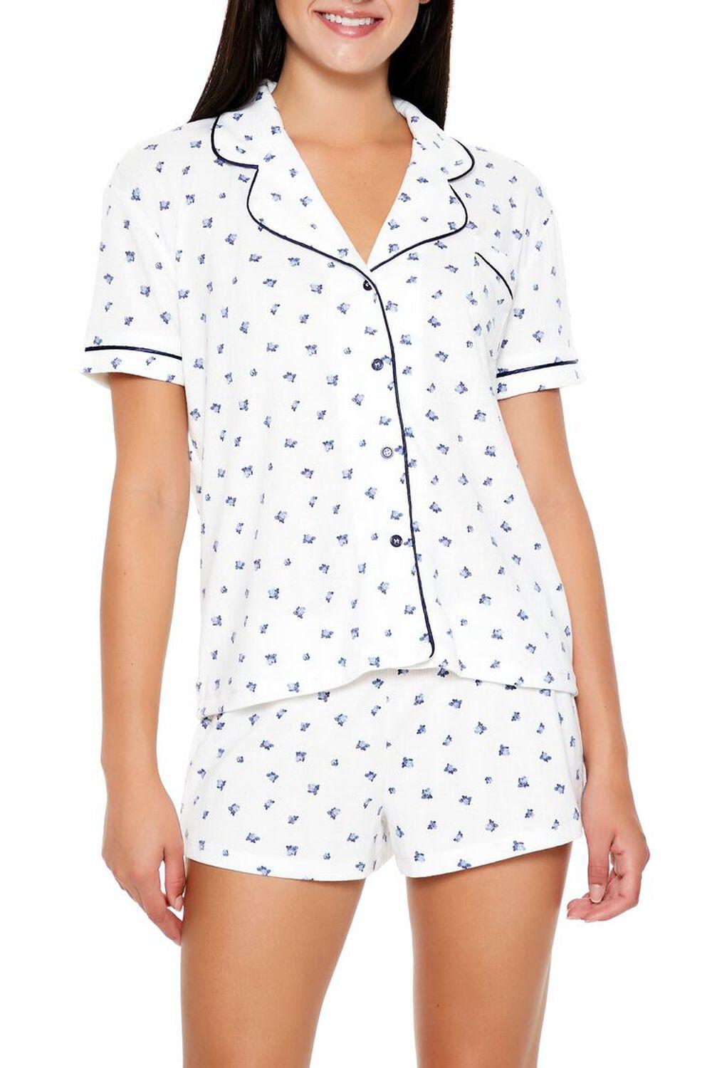 Floral Pajama Shirt & Shorts Set | Forever 21 Product Image