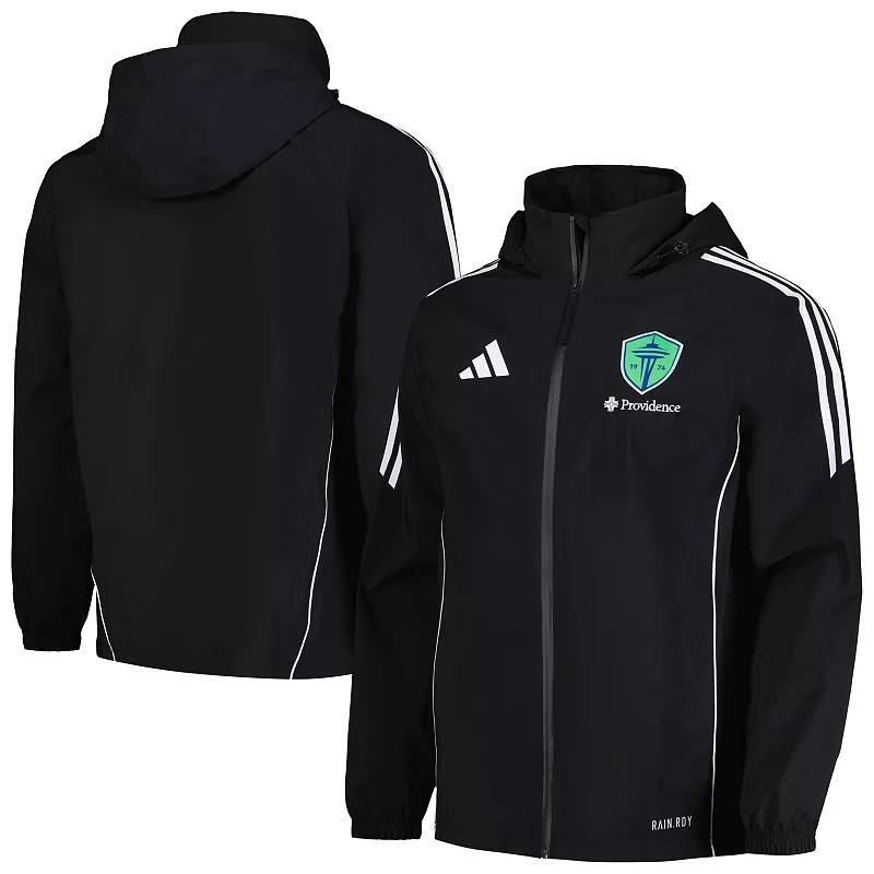 Mens adidas Seattle Sounders FC Tiro 24 Full-Zip Hoodie Rain Jacket Product Image