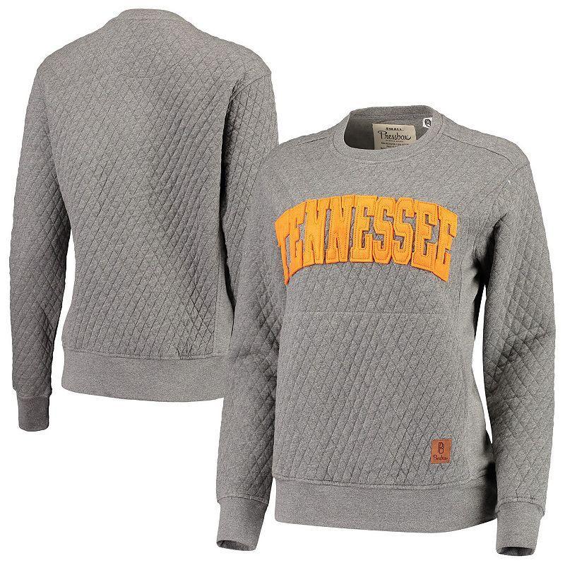 Womens Pressbox Heather Charcoal Tennessee Volunteers Moose Quilted Pullover Sweatshirt Product Image