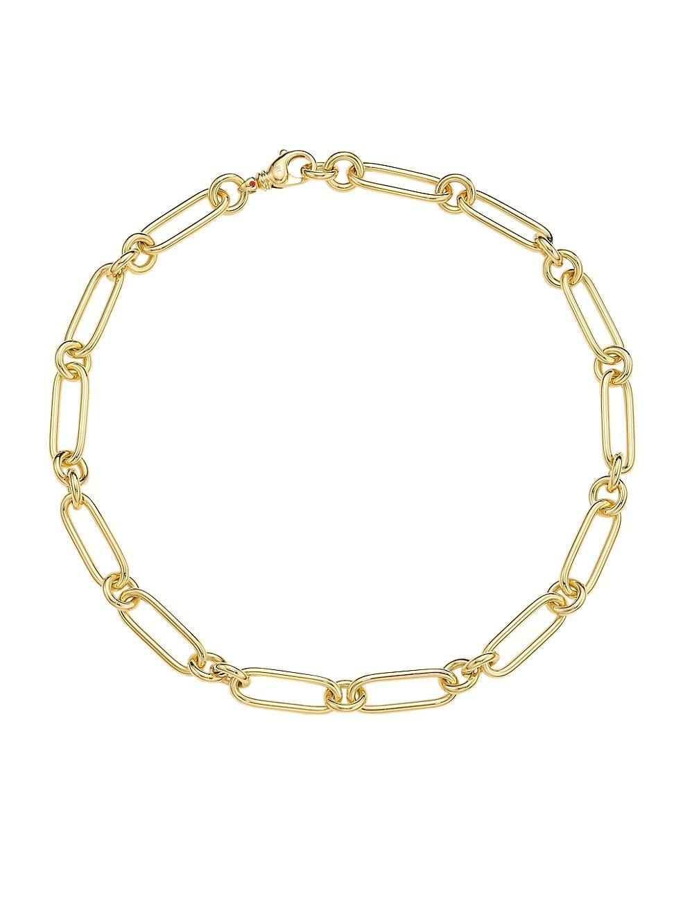 Womens 18K Yellow Gold Paper Clip Chain Necklace/18 Product Image