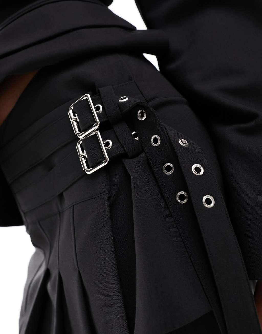 COLLUSION kilt pants skirt with buckle detail - part of a set Product Image