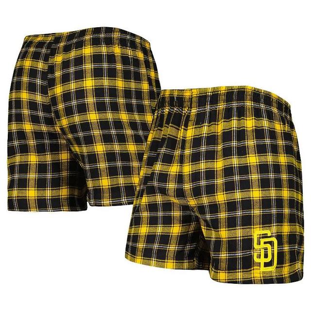 Mens Concepts Sport Black San Diego Padres Ledger Flannel Boxers - Black Product Image