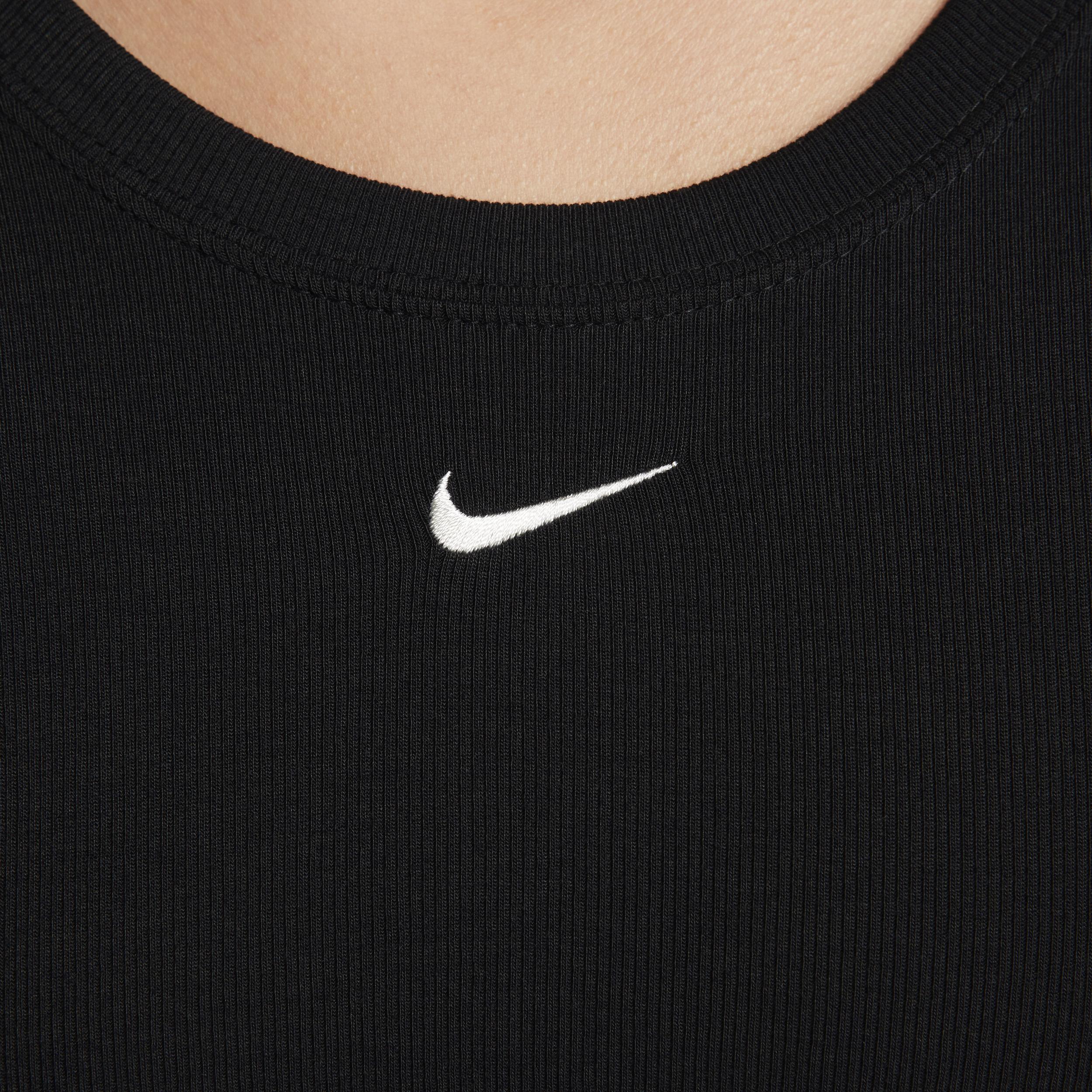 Nike Womens Nike Chill Knit Mini Rib Top - Womens Black/Sail Product Image