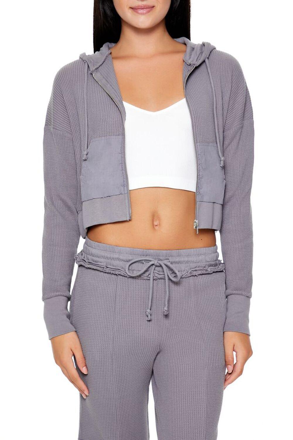 Hooded Thermal Pajama Zip-Up Jacket | Forever 21 Product Image