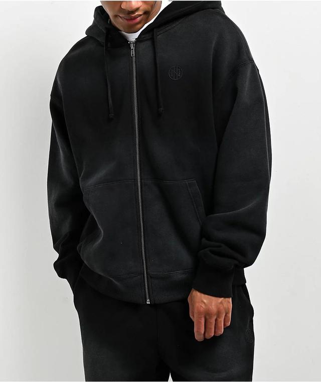 Ninth Hall Fundamentals Sunbleached Black Wash Zip Hoodie Product Image