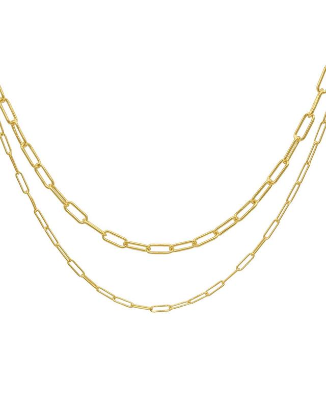 Adornia 14K Gold Plated 3mm & 4mm Paperclip Chain Necklace Set at Nordstrom Rack Product Image