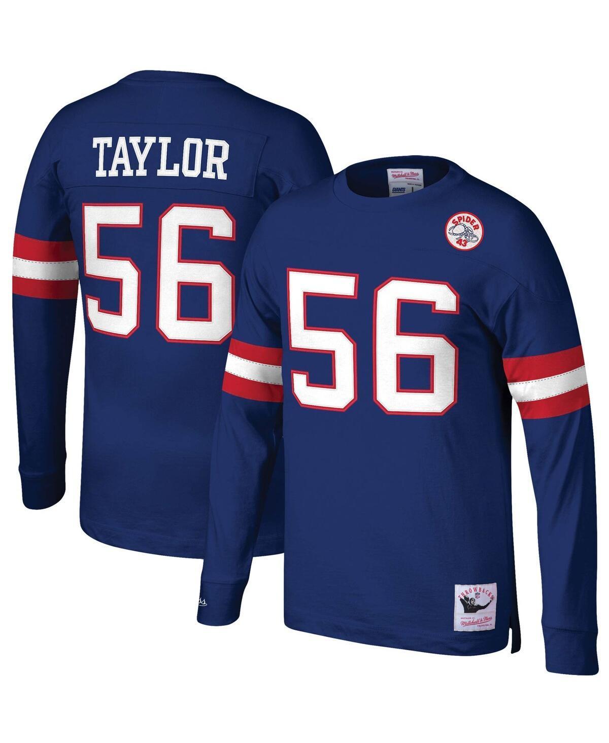 Mens Mitchell & Ness Lawrence Taylor Royal New York Giants Big and Tall Cut & Sew Player Name and Number Long Sleeve T-shirt Product Image