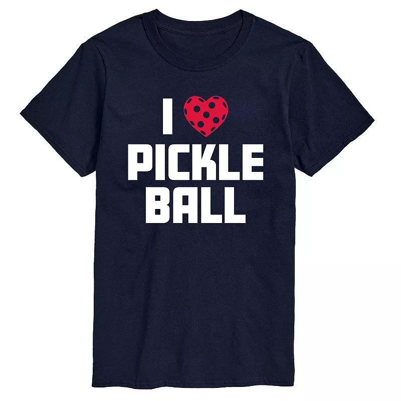 Mens I Love Pickleball Tee Blue Product Image