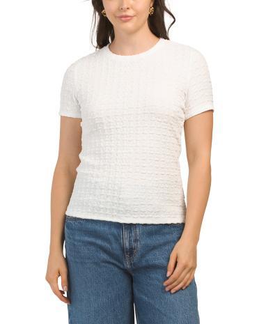 Seersucker Crew Neck Top For Women product image