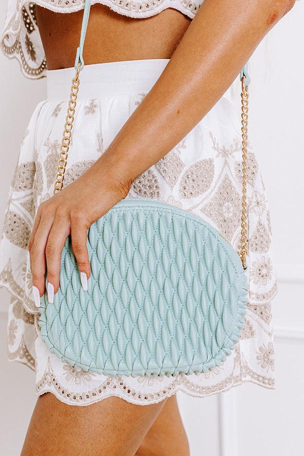 Mocktail Moment Faux Leather Crossbody in Mint Product Image