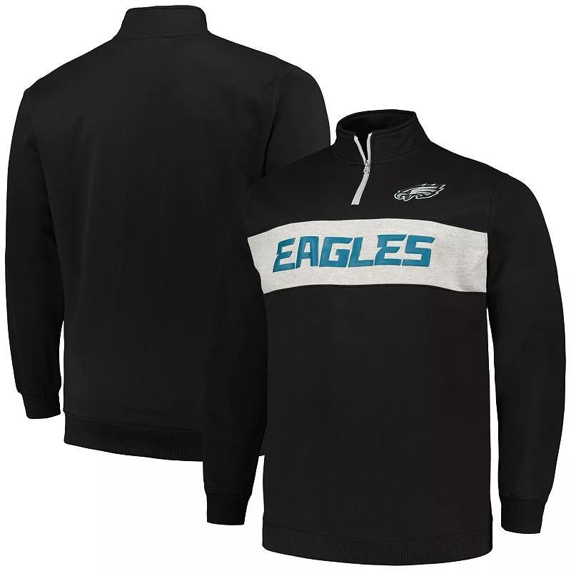 Mens Profile Philadelphia Eagles Big & Tall Fleece Quarter-Zip Jacket Product Image