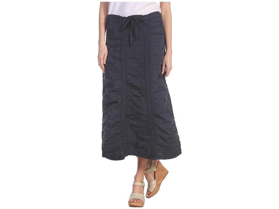 XCVI Stretch Poplin Double Shirred Panel Skirt (Anchor Navy) Women's Skirt product image