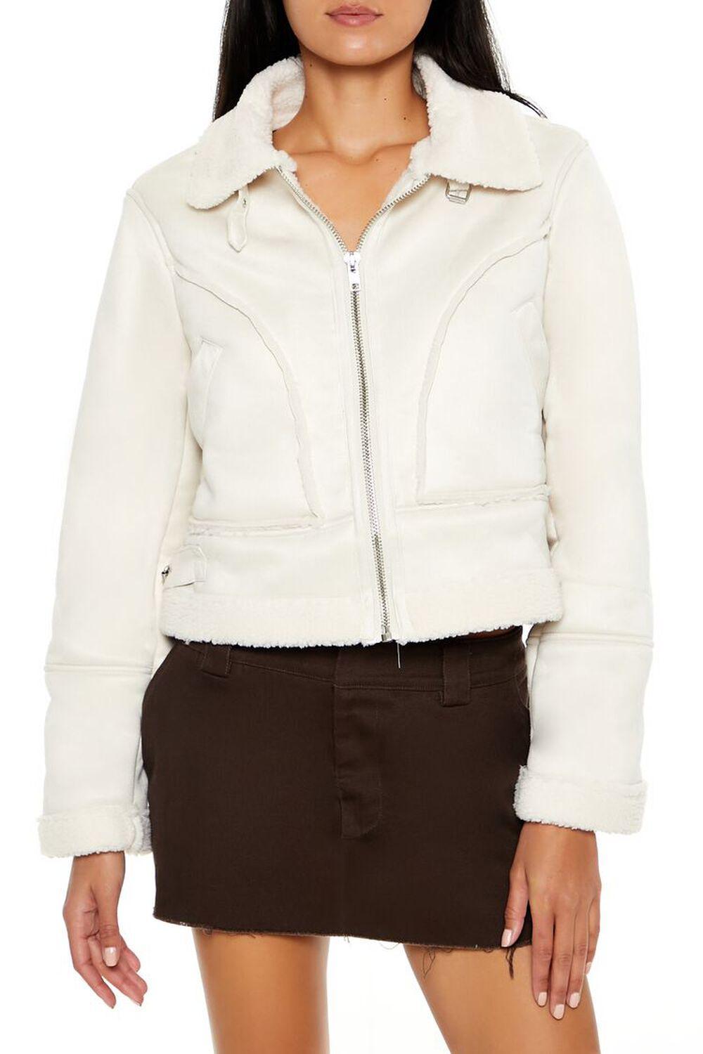 Faux Suede & Shearling Moto Jacket | Forever 21 Product Image