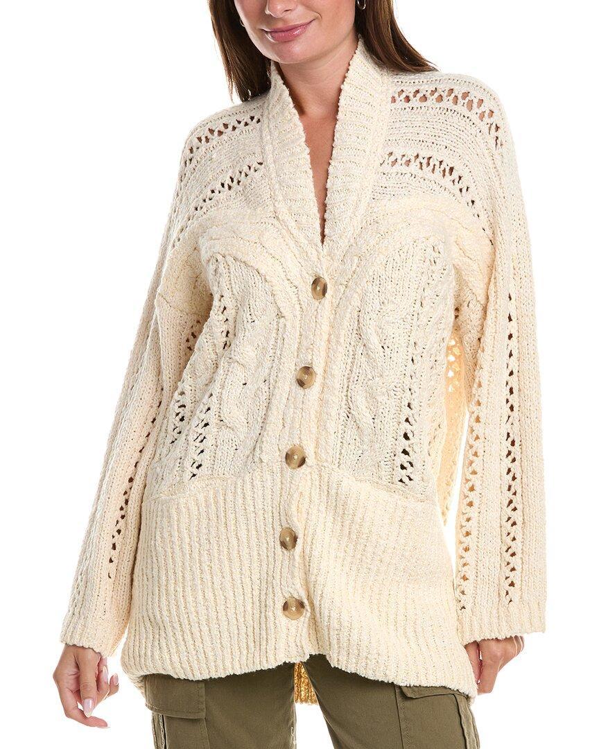 Women's Cable Cardi Cream In White product image