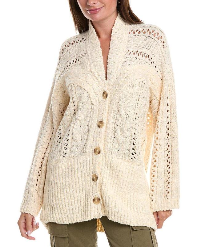 Women's Cable Cardi Cream In White Product Image