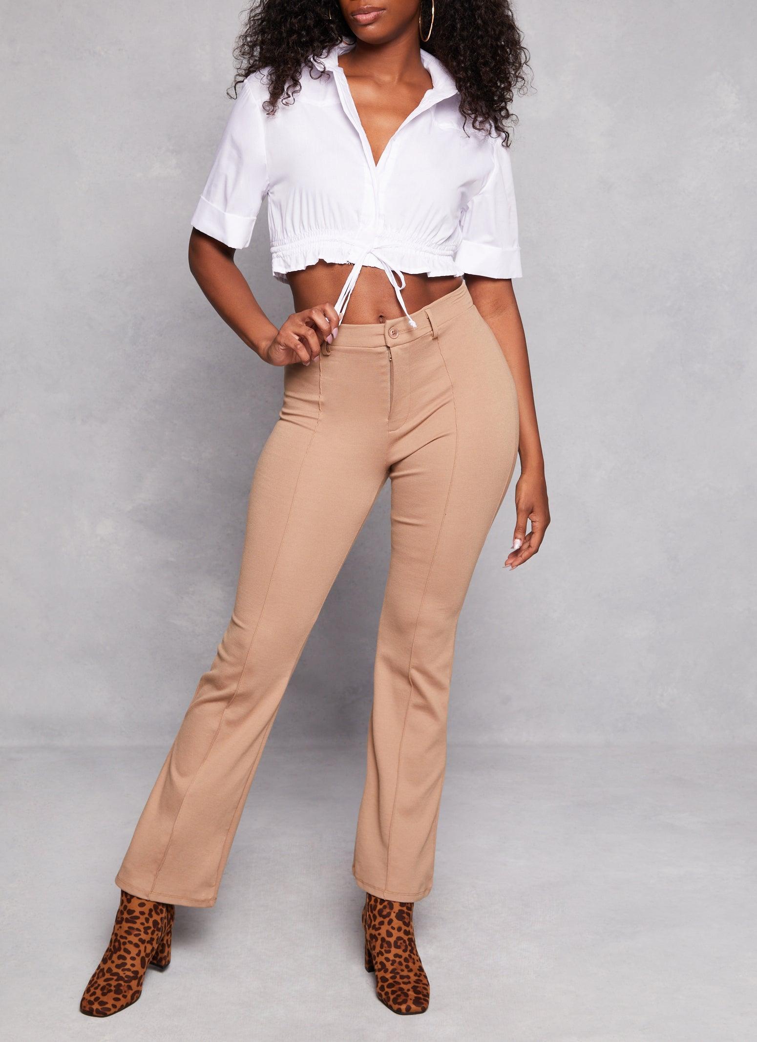 Womens Pintuck High Waist Dress Pants product image