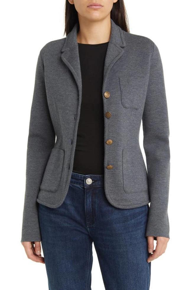 Abigail Merino Wool Blend Blazer In Charcoal Product Image