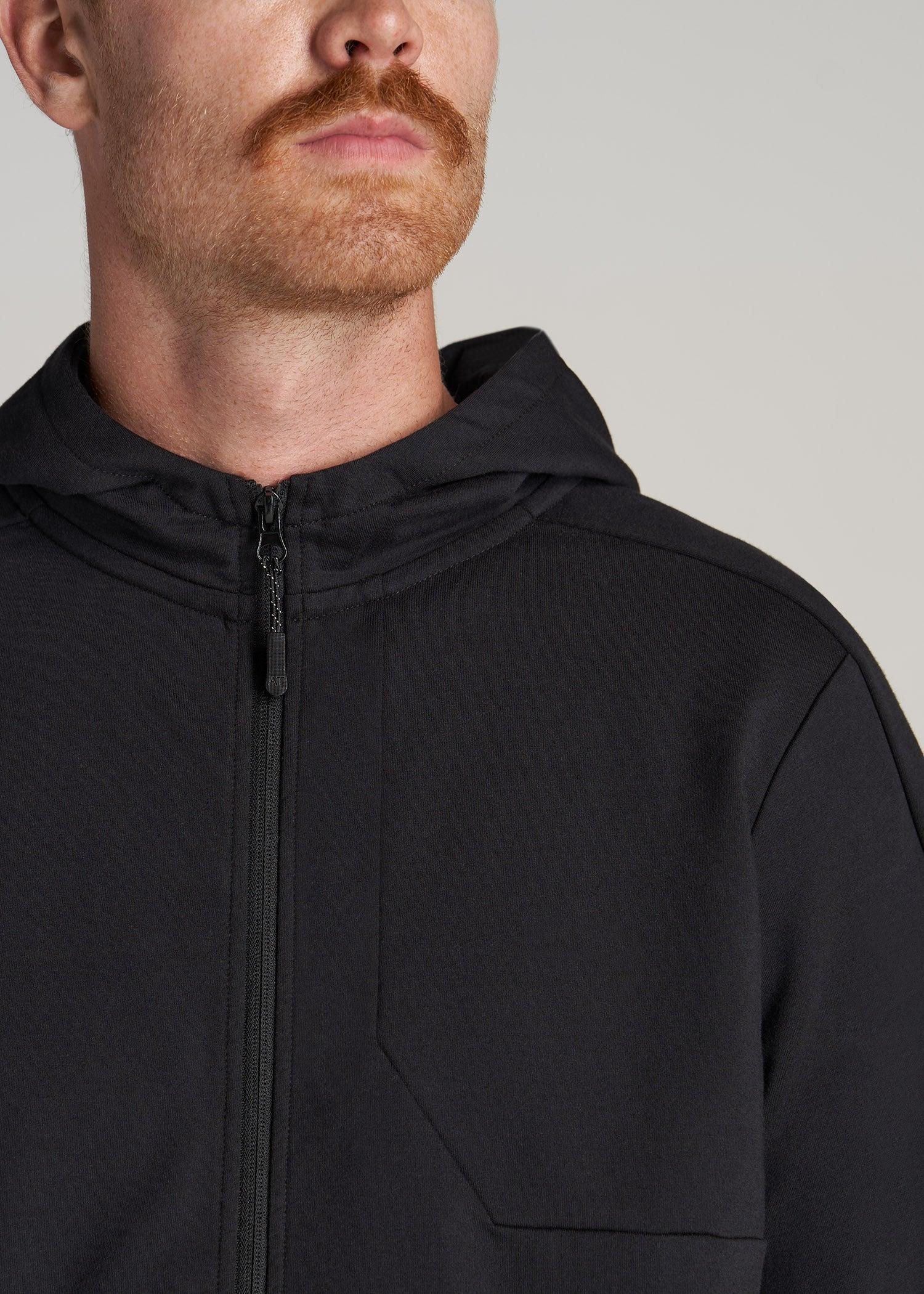 A.T. Performance French Terry Full Zip Hoodie for Tall Men in Black Product Image