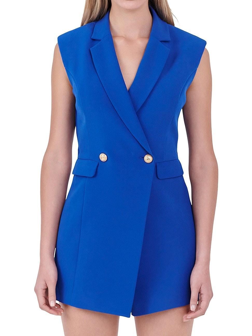 Womens Sleeveless Blazer Romper Product Image