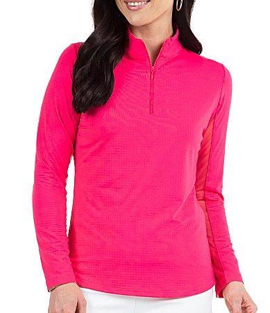 IBKUL Solid Long Sleeve Quarter Zip Top Product Image