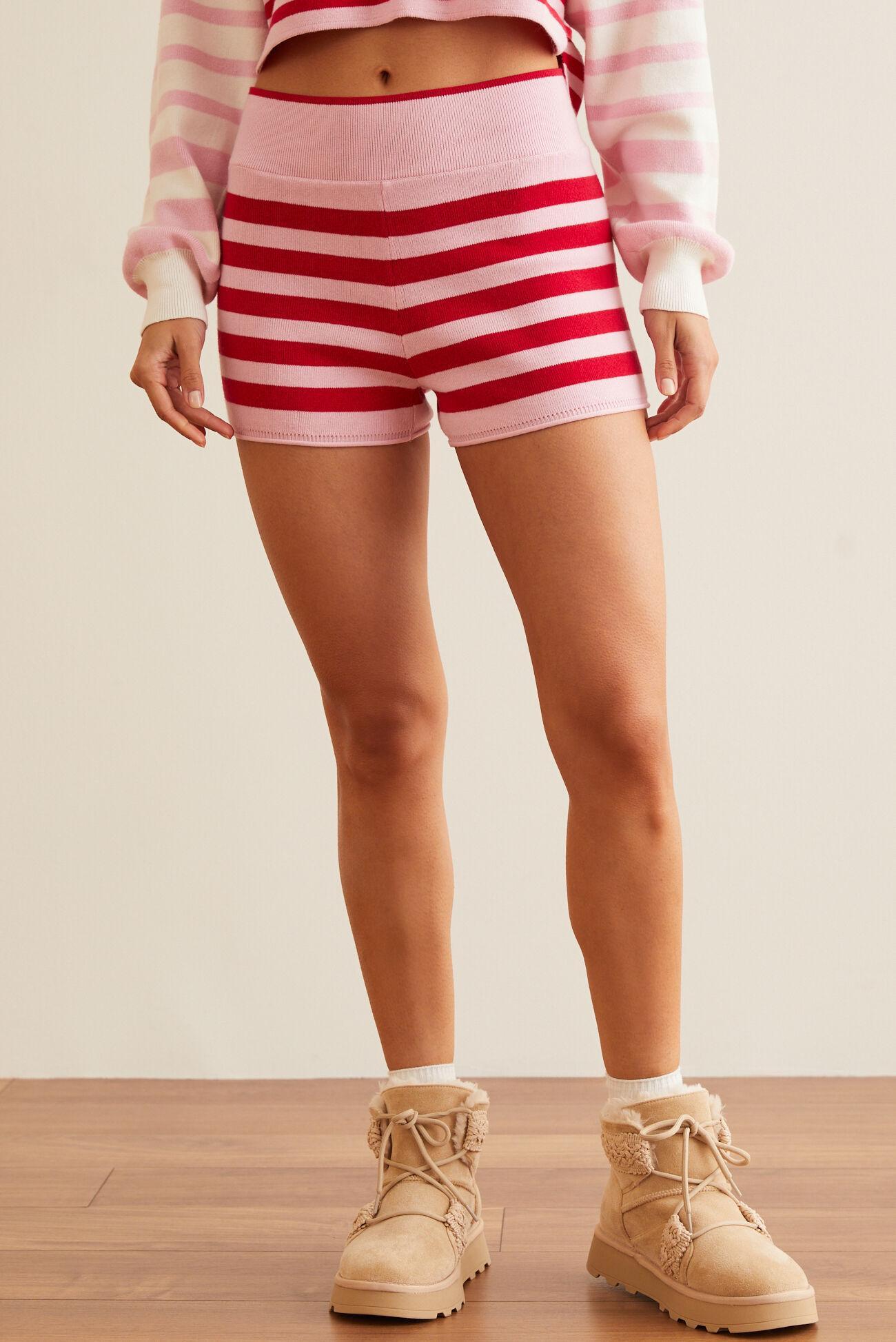 Chilly Days Striped Sweater Shorts Product Image