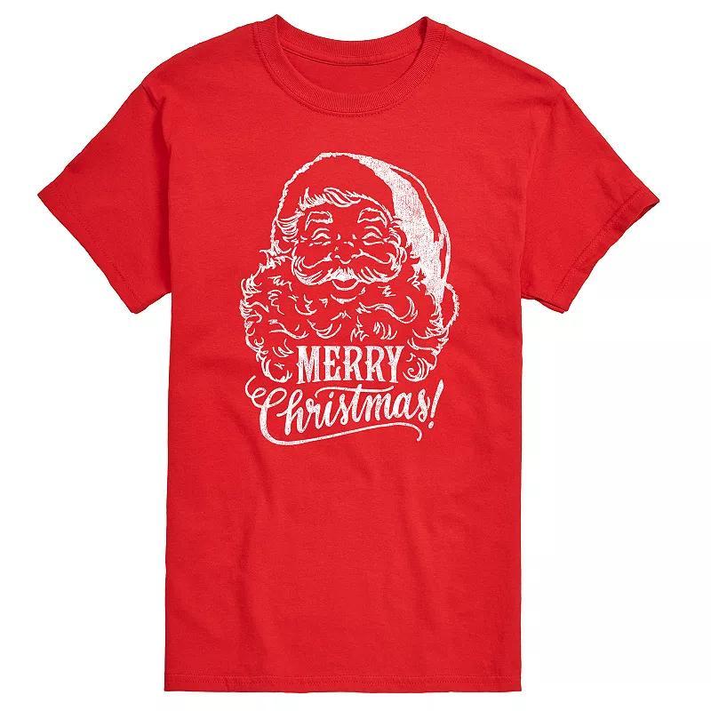 Big & Tall Vintage Santa Christmas Tee, Mens Product Image