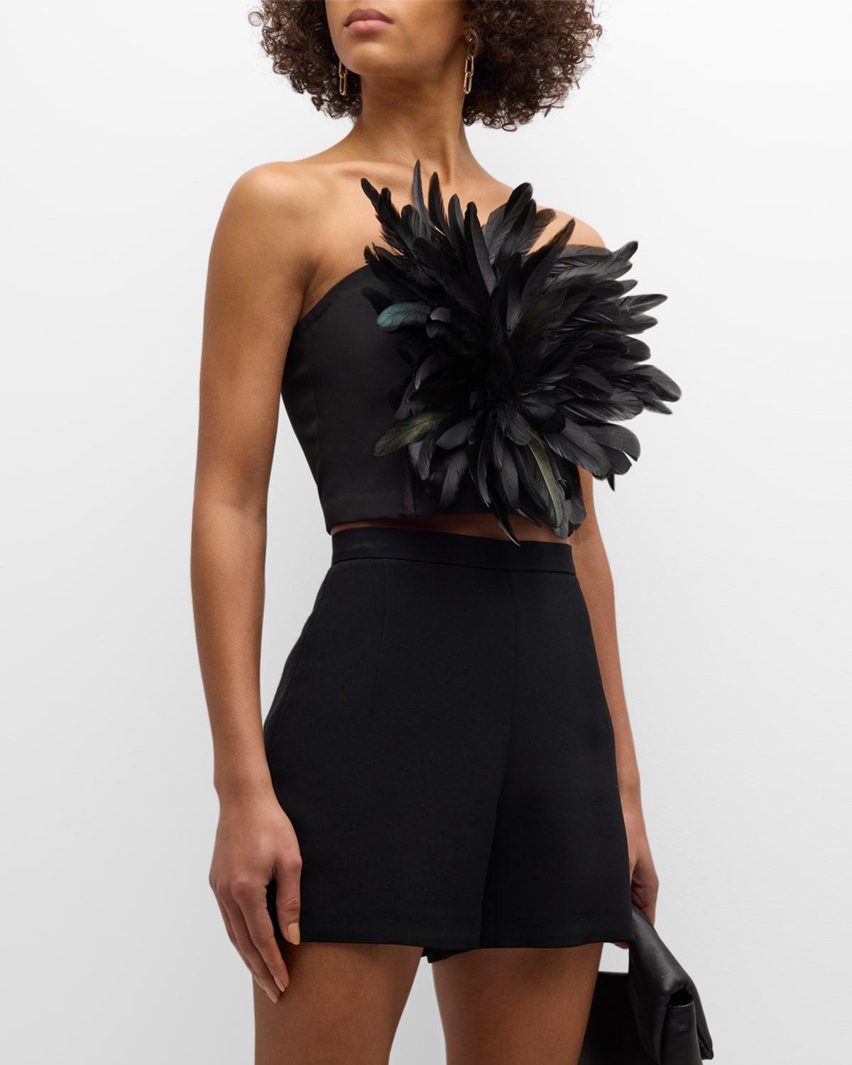 Nicki Feather Crop Top Product Image