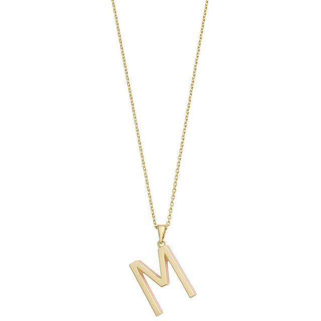 City Luxe Gold Tone Initial Charm Pendant Necklace, Womens Gold Tone E Product Image