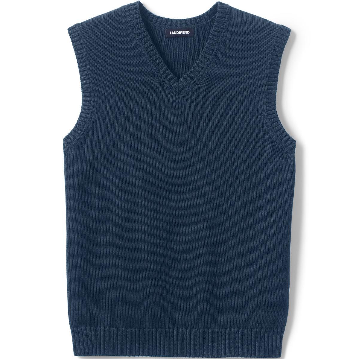 Lands End Mens School Uniform Cotton Modal Sweater Vest Product Image