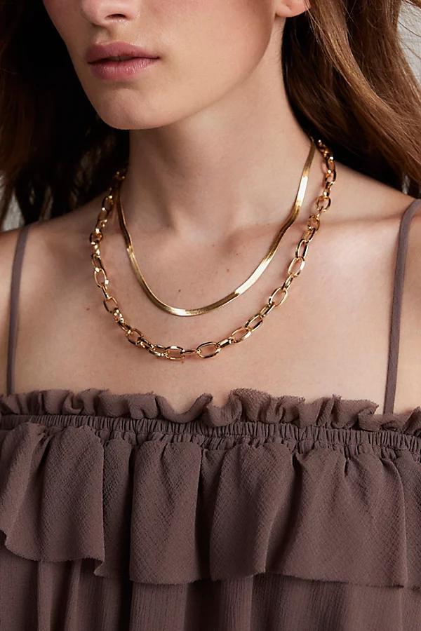 Essential Paperclip Chain Layering Necklace Set Womens at Urban Outfitters Product Image