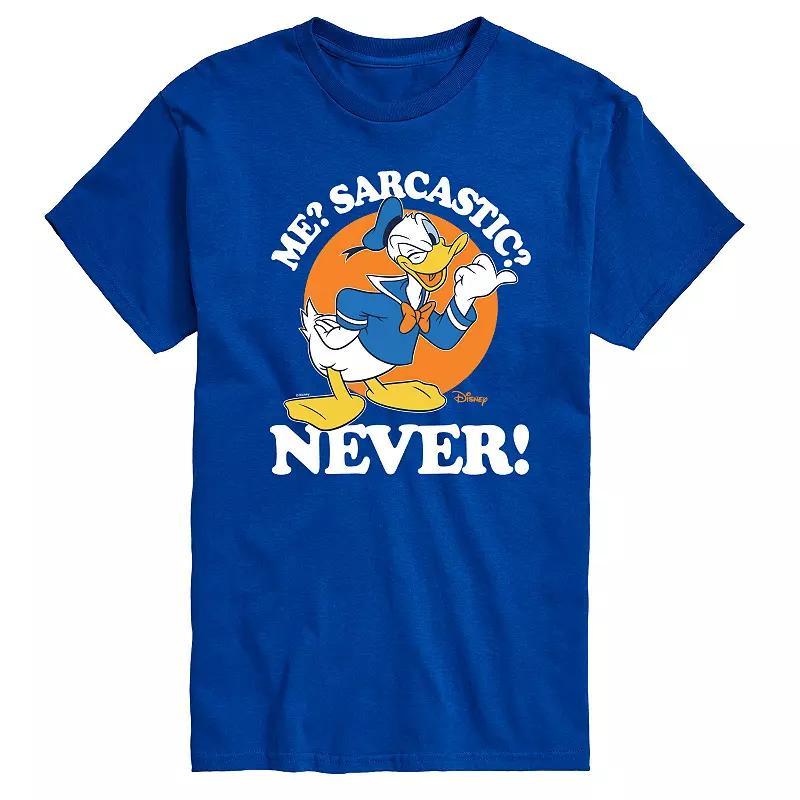 Disneys Mickey Mouse & Friends Donald Duck Mens Me Sarcastic Never Graphic Tee Product Image