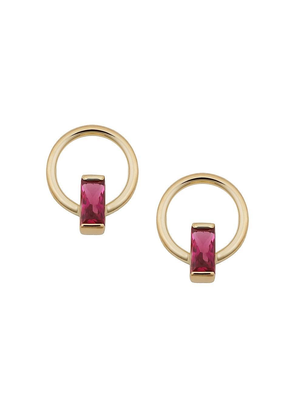 Womens 14K Yellow Solid Gold Bella Stud Earrings Product Image