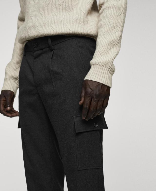 MANGO MAN - Pleated cargo pants dark heather greyMen Product Image