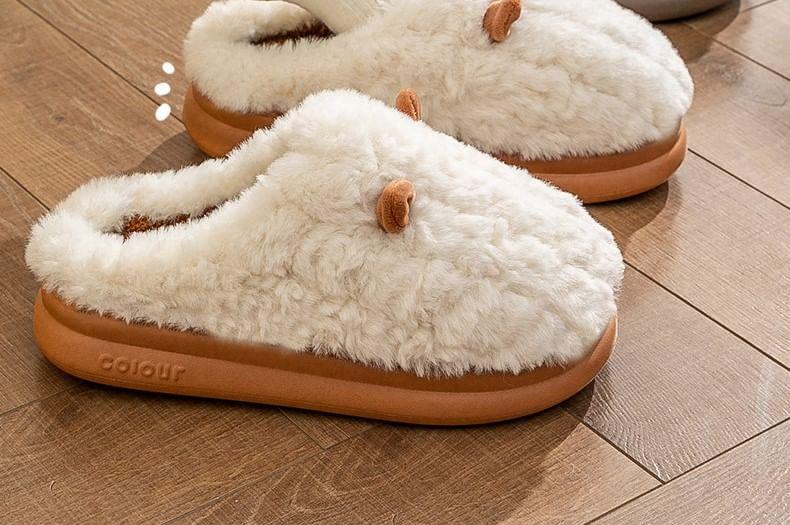 Ear Accent Fleece Home Slippers Product Image