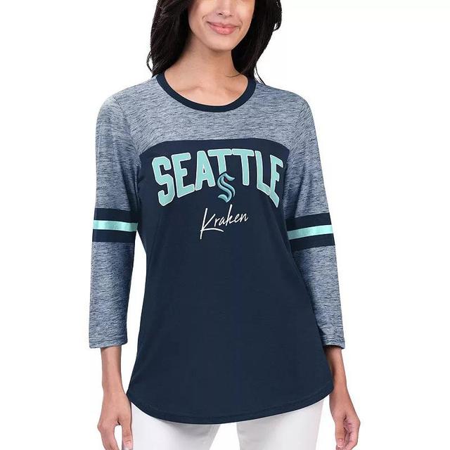 Womens G-III 4Her by Carl Banks Deep Sea Blue Seattle Kraken Play The Game 3/4-Sleeve T-Shirt Product Image