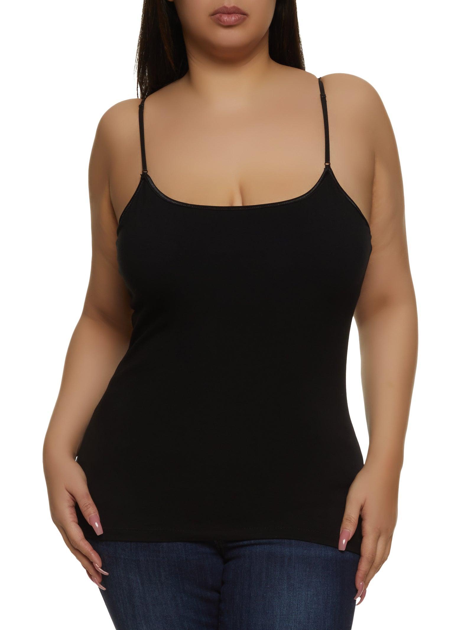 Womens Plus Size Basic Cotton Scoop Neck Cami Product Image