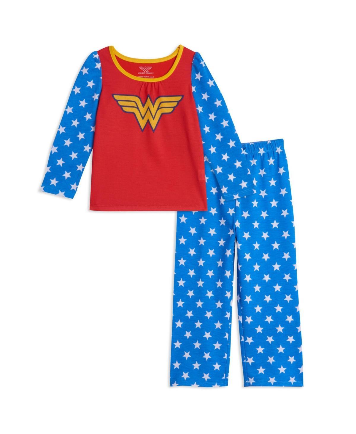 Dc Comics Toddler Girls Justice League Wonder Woman Batgirl Pajama Shirt and Pants to Product Image