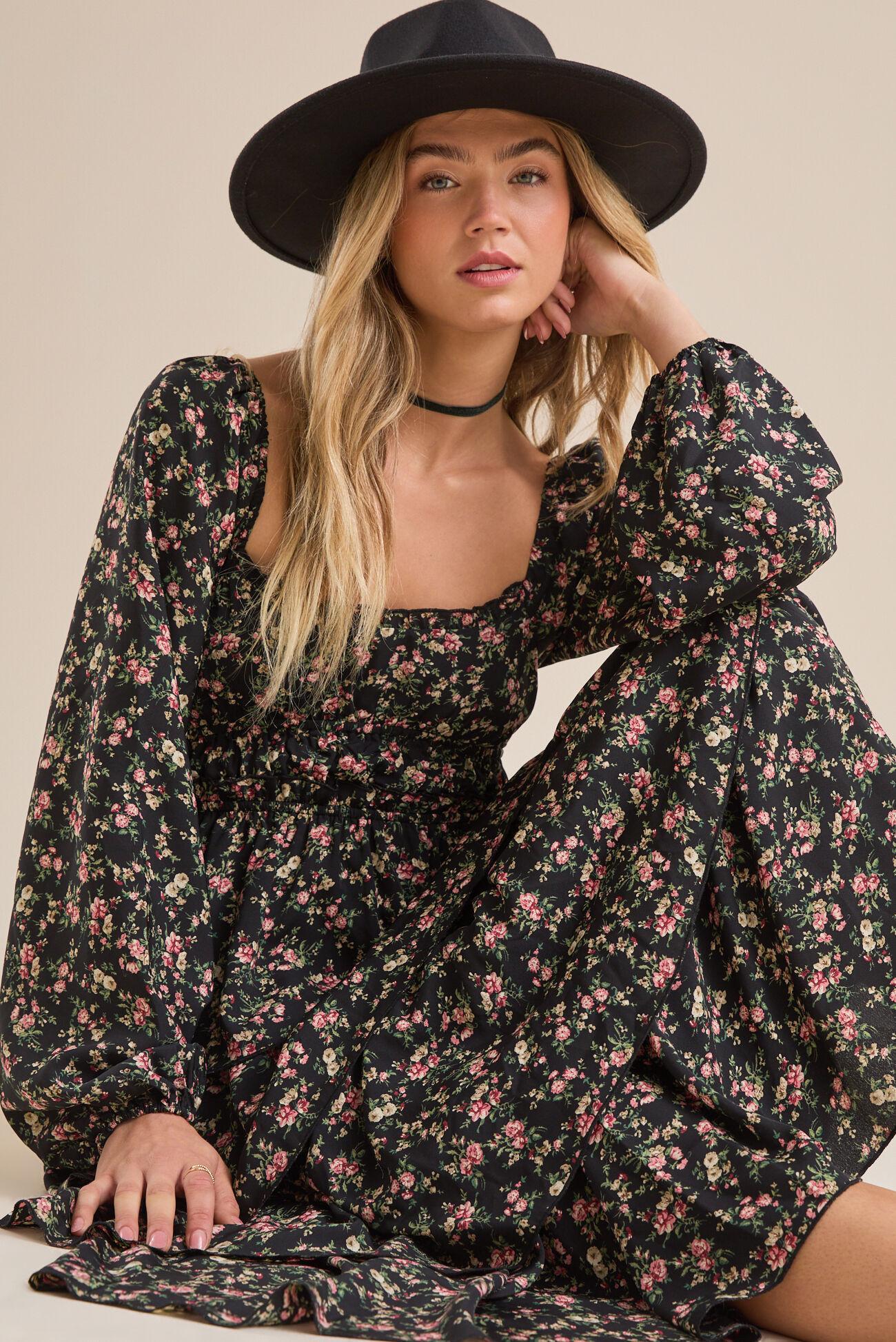 Kailee Tiered Floral Midi Dress Product Image