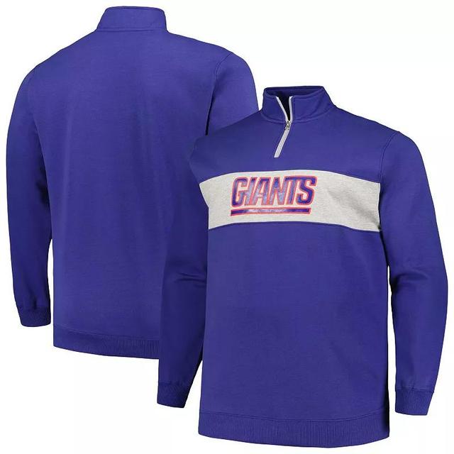 Mens Profile Royal New York Giants Big & Tall Fleece Quarter-Zip Jacket Product Image