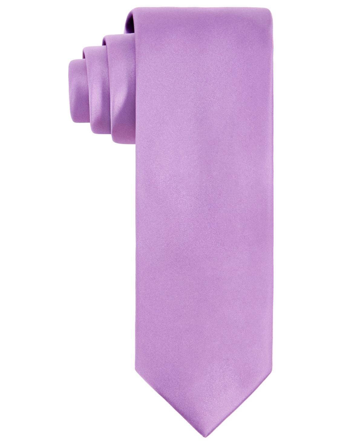 Tayion Collection Mens Purple & Gold Solid Tie Product Image