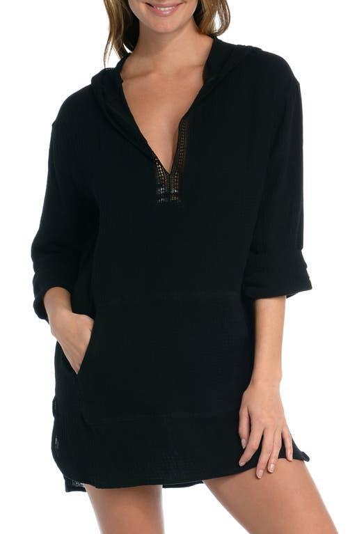 La Blanca Hooded Cotton Gauze Cover-Up Tunic Product Image