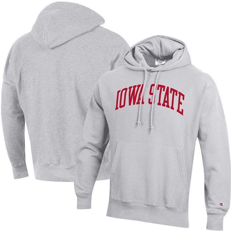 Mens Champion Heathered Gray Iowa State Cyclones Team Arch Reverse Weave Pullover Hoodie Product Image