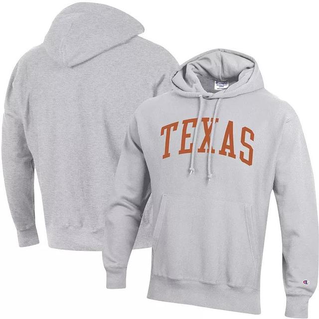 Mens Champion Heathered Gray Texas Longhorns Team Arch Reverse Weave Pullover Hoodie Product Image