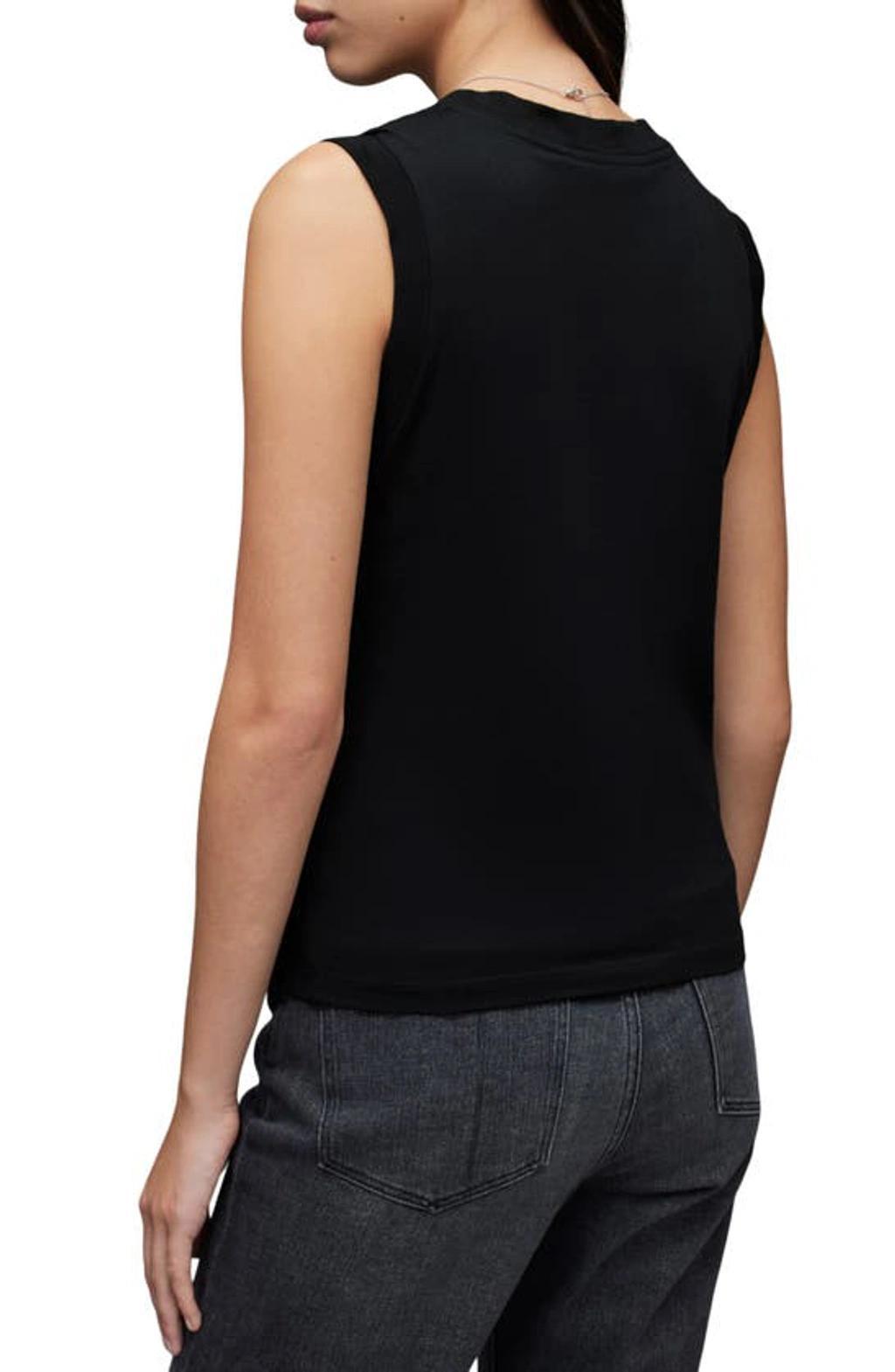 Womens Black Imogen Sleeveless Cotton Top M Product Image