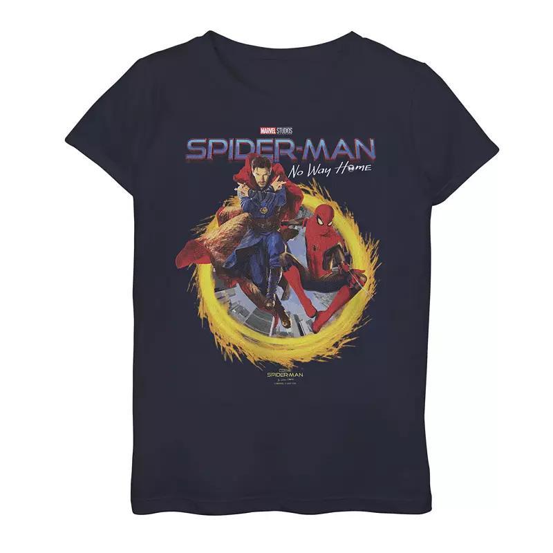 Girls 7-16 Marvel Spider-Man No Way Home Spidey Doctor Strange Poster Graphic Tee, Girls Blue Product Image