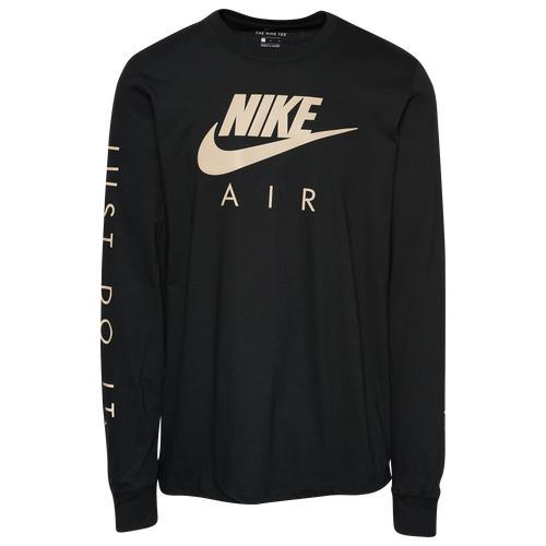 Nike Mens Nike Futura Long Sleeve T-Shirt - Mens Black/Gold Product Image