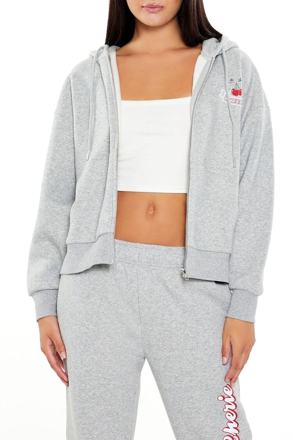 Mon Cherie Cherry Zip-Up Hoodie | Forever 21 Product Image